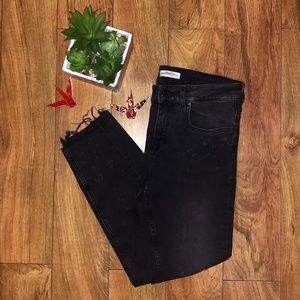 Zara Premium Distressed Raw Hem Skinny Jeans